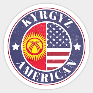 Proud Kyrgyz-American Badge - Kyrgyz Republic Flag Sticker